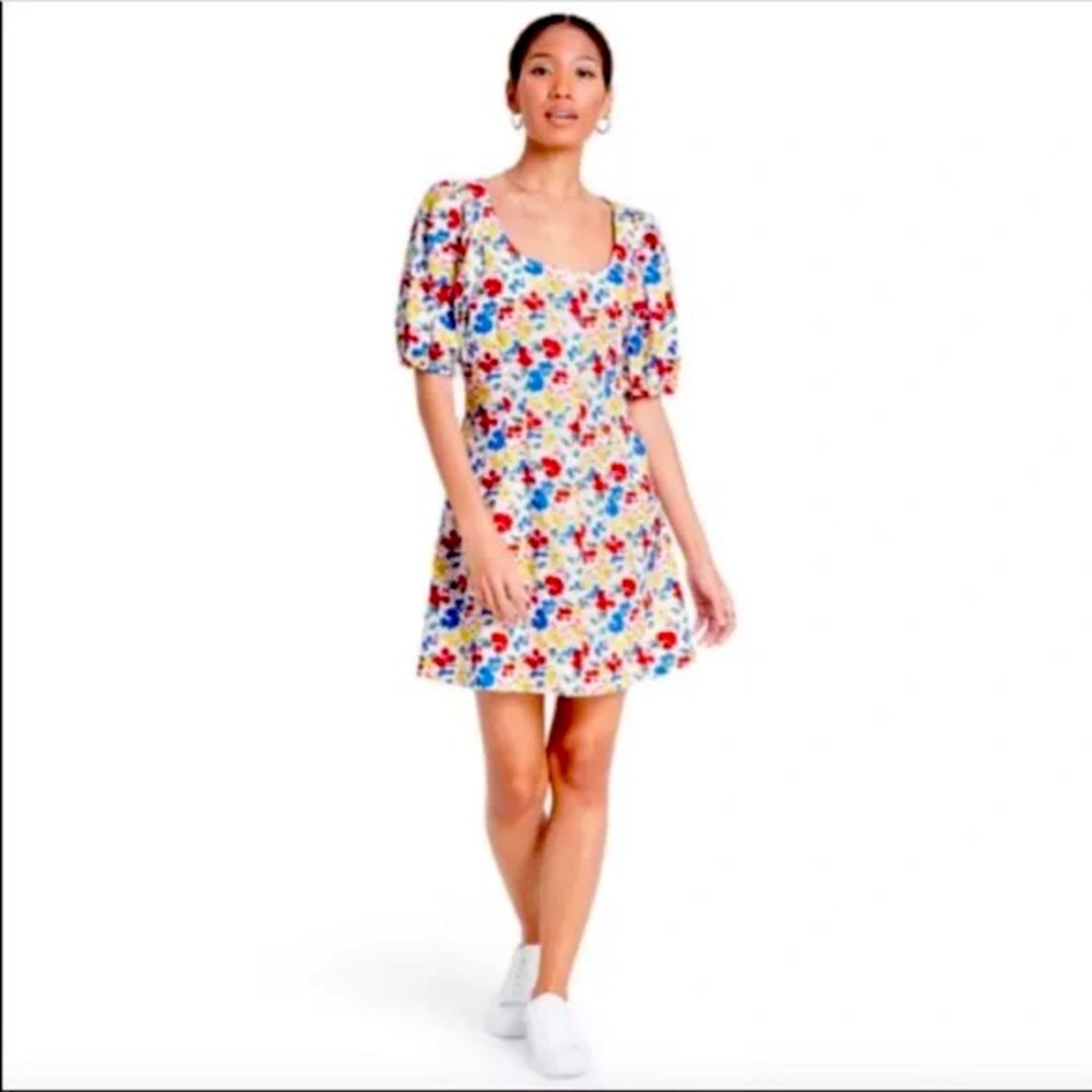 Rixo x Target floral puff sleeve mini dress (4)